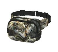 Marsupio da donna e uomo, marsupio a tracolla, per viaggi, corsa, marsupio con famiglia di lupi in erba, Multicolore, Taglia unica, Cintura per soldi