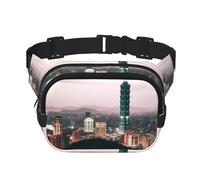 Marsupio da donna e uomo, piccolo marsupio a tracolla alla moda, leggero, borsa da petto con paesaggi di Taipei, per corsa, allenamento, escursionismo, viaggi