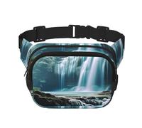 Marsupio da donna e uomo, piccolo marsupio a tracolla alla moda, leggero, con cascata, paesaggio, per corsa, allenamento, escursionismo, viaggi