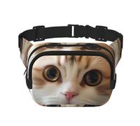 Marsupio da donna e uomo, piccolo marsupio a tracolla alla moda, leggero, con grazioso gatto, per corsa, allenamento, escursionismo, viaggi