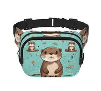 Marsupio da donna e uomo, piccolo marsupio a tracolla alla moda, leggero, con motivo a lontra, per corsa, allenamento, escursionismo, viaggi