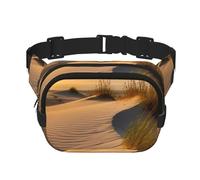 Marsupio da donna e uomo, piccolo marsupio a tracolla alla moda, leggero, con motivo dune di sabbia, per corsa, allenamento, escursionismo, viaggi