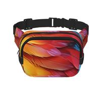 Marsupio da donna e uomo, piccolo marsupio alla moda a tracolla, leggero, fantastico marsupio con piume di pappagallo, per corsa, allenamento, escursionismo, viaggi