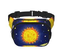 Marsupio da donna e uomo, piccolo marsupio alla moda a tracolla, leggero, illustrazione dell'universo solare, per corsa, allenamento, escursionismo, viaggi