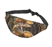 Marsupio da donna e uomo, regolabile, con grazioso scoiattolo che mangia noci, borsa a tracolla per viaggi, nero, taglia unica, Nero , Taglia unica