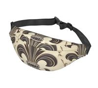 Marsupio da donna e uomo, regolabile, con motivo giglio di giglio, borsa a tracolla da viaggio, nero, taglia unica, Nero , Taglia unica