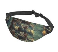 Marsupio da donna e uomo, regolabile, stile nautico, vintage, vela, pirata, nave da viaggio, nero, taglia unica, Nero , Taglia unica
