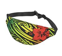 Marsupio da donna e uomo, regolabile, stile tribale hawaiano, borse a tracolla per viaggi, nero, taglia unica, Nero , Taglia unica