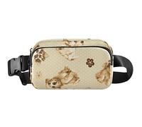 Marsupio da donna giallo a pois carini cuccioli gialli marsupio marsupio impermeabile designer crossbody borsa in vita, carino cucciolo macchie giallo, 20,3 x 13,5 x 5,8 cm, divertente, carino