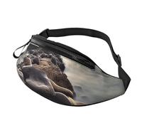 Marsupio da donna, grande, a tracolla, alla moda, nero, con fiore, per viaggi, Real del Mar Nero, Taglia unica