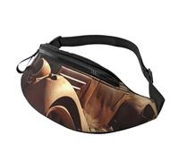 Marsupio da donna, grande borsa a tracolla, alla moda, con fiori bianchi, da viaggio, Ruote abbandonate nel deserto, Taglia unica
