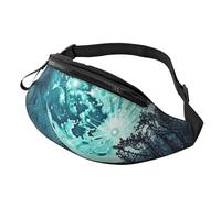 Marsupio da donna, grande borsa a tracolla, alla moda, con simbolo del dollaro dorato, per viaggi, Blue Moon, Taglia unica