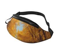 Marsupio da donna, grande borsa a tracolla, alla moda, per yoga, sotto il tramonto, da viaggio, Alberi gialli in autunno, Taglia unica