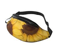 Marsupio da donna, grande borsa a tracolla, alla moda, per yoga, sotto il tramonto, da viaggio, Girasoli gialli con farfalle blu, Taglia unica