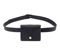 Marsupio da donna in pelle PU casual classico tasca per cellulare custodia da viaggio con cintura rimovibile fata giardino fatate accessori ornamenti in resina figurine angelo art deco, Nero