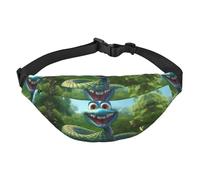 Marsupio da donna in stile cartone animato Cobra Snake resistente all'acqua, marsupio da corsa con opzioni di usura versatili, comodo foro per cuffie, ideale per viaggi e allenamento, Come nella foto,