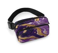 Marsupio da donna - Marsupio viola oro marmo vortici borsa a tracolla per donna alla moda marsupio