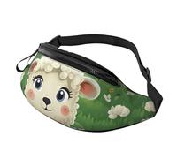 Marsupio da donna Mem Fashion Marsupio a tracolla carino cartone animato pecora marsupio con cinturino regolabile in vita, nero, taglia unica, Nero , Taglia unica