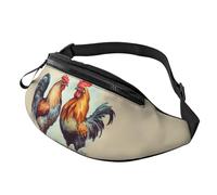 Marsupio da donna Mem Fashion Marsupio a tracolla con gallo e gallina, marsupio con cinghia regolabile, nero, taglia unica, Nero , Taglia unica