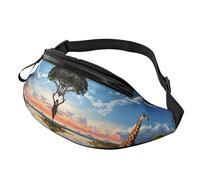 Marsupio da donna Mem Fashion Marsupio a tracolla con paesaggio africano con fiume Nilo e giraffa marsupio con cinghia regolabile