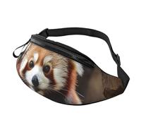 Marsupio da donna Mem Fashion Marsupio a tracolla con panda rossi marsupio con cinghia regolabile, nero, taglia unica, Nero , Taglia unica