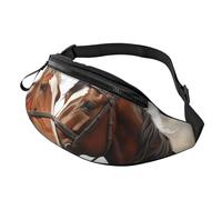 Marsupio da donna Mem Fashion Marsupio Crossbody Coppia Cavallo Marsupio con Cinghia Regolabile Marsupio Nero, Taglia Unica, Nero , Taglia unica