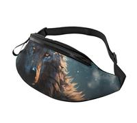 Marsupio da donna Mem Fashion Marsupio Crossbody Fantasy Wolf Marsupio con cinghia regolabile, nero, taglia unica, Nero , Taglia unica