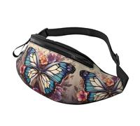 Marsupio da donna Mem Fashion Marsupio Crossbody Farfalla Floreale Marsupio con Cinghia Regolabile Marsupio