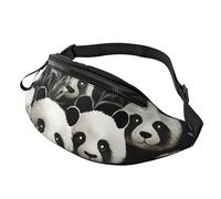 Marsupio da donna Mem Fashion Marsupio Crossbody Panda Graphic Nero e Bianco Marsupio con Cinghia Regolabile Marsupio Nero, Taglia Unica, Nero , Taglia unica