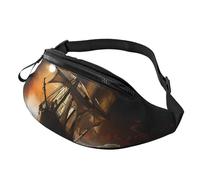 Marsupio da donna Mem Fashion Marsupio Crossbody Veliero in tempesta Marsupio con cinghia regolabile, nero, taglia unica, Nero , Taglia unica