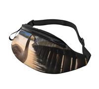 Marsupio da donna Mem Fashion Marsupio Crossbody Wild Goose by the Bridge Marsupio con cinghia regolabile, nero, taglia unica, Nero , Taglia unica