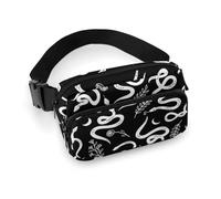 Marsupio da donna - Sketch Simple White Snake Belt Bag Crossbody Borse da donna alla moda marsupio