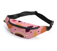Marsupio da donna, uomo, fragola e fiori, marsupio regolabile per allenamento, corsa, viaggi, casual, stile 1-1, 36 x 15 cm