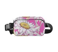 Marsupio da donna vintage rosa narciso di grande capacità, a tracolla, per lo sport, con cintura, Colore 09, 1 Size