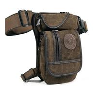 Marsupio Da Gamba Borsa a tracolla da uomo in tela con tracolla, for moto, multiuso, marsupio, marsupio da campeggio Marsupio Gamba Moto(Coffee)