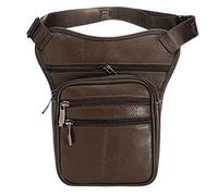 Marsupio Da Gamba Borsa da goccia da uomo Borsa in vita Crossbody Fanny Pack Belt Hip Bum Travel Ending Moto Messenger Borsa a tracolla Marsupio Gamba Moto(Auburn)