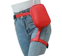 Marsupio da gamba con imbracatura da gamba, tasche per coscia, per pesca all'aperto, hicking, donne e uomini, Rosso, Bellezza di massa