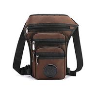 Marsupio Da Gamba, Marsupio Moto Borsa a tracolla multitasche for motociclista sulla coscia dell'anca da uomo gamba in nylon(Deep Coffee)