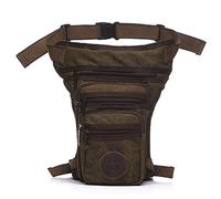 Marsupio Da Gamba, Marsupio Moto Borsa da uomo in tela con gamba a goccia a tracolla Tracolla Hip Bum Fanny Vita for viaggi Escursionismo Motociclismo(Coffee)