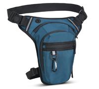 Marsupio da Gamba Moto, Borsa Cosciale con Striscia Riflettente e Cintura Regolabile per Uomo Donna, Borsello Sportivo per Ciclismo Viaggio Campeggio Pesca