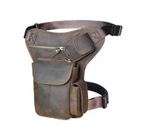 Marsupio Da Gamba Per Moto Leather Design Men Vintage Small Belt Messenger Bag Waist Pack Drop Leg Bag Pouch(Dark brown)