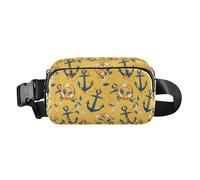 Marsupio da giardino biologico con fragole e fragole, multiuso, con cinghia regolabile, per viaggi e shopping, Nautical Design Marine Ancora e Corda Zafferano, 1 Size