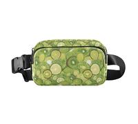 Marsupio da giardino biologico con fragole e fragole, multiuso, con cinghia regolabile, per viaggi e shopping, Verde Kiwi Lime Pittura A Olio, 1 Size