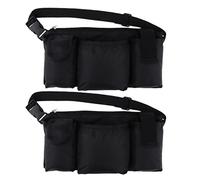 Marsupio da lavoro regolabile, 2 pezzi, marsupio da uomo, marsupio per campeggio ed escursionismo, marsupio alla moda per cameriere e cameriere, nero, as described