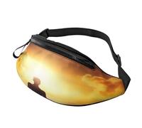 Marsupio da meditazione per yoga, unisex, con jack per cuffie e cintura regolabile, per ciclismo, corsa, jogging, viaggi, attività all'aperto, allenamento, ciclismo, fitness, escursionismo, Nero ,