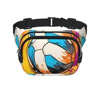 Marsupio da pallavolo arcobaleno a doppio strato, per sport, unisex, regolabile, per viaggi, escursionismo, corsa, ciclismo, festival