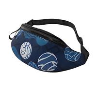 Marsupio da pallavolo blu per uomo e donna, impermeabile, sportivo, alla moda, borsa a tracolla con cinturino regolabile, grande borsa a tracolla per viaggi ed escursionismo