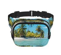 Marsupio da spiaggia a doppio strato con motivo hawaiano, per uomo e donna, regolabile, per viaggi, escursionismo, corsa, ciclismo, festival