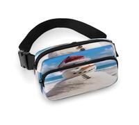 Marsupio da spiaggia con pupazzo di neve sabbioso con cinghia regolabile Marsupio alla moda per sport all'aria aperta escursionismo, bianco, 20 x 13 cm, marsupio stampato