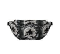 Marsupio da strega di Halloween, borsa a tracolla regolabile per uomini e donne, corsa, escursionismo, arrampicata, palestra, cyclette, ecc., Nero , Taglia unica
